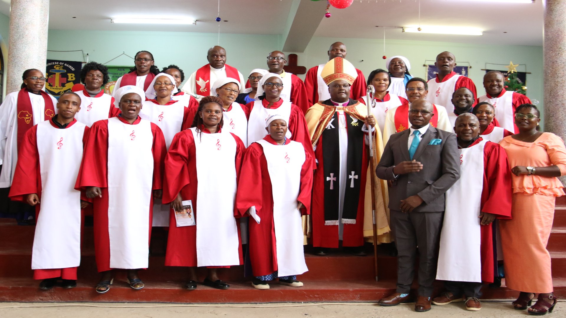 St. Augustine Parish Choir with Bishop Rt. Rev Jonathan Kabiru